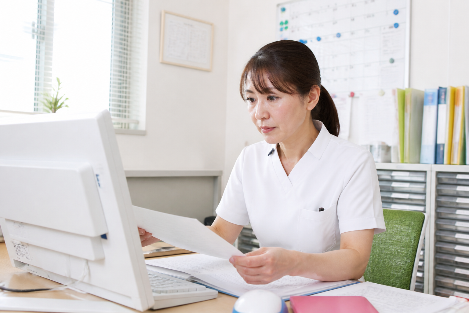 板橋区の訪問看護ステーションで業務を行う管理者の看護師