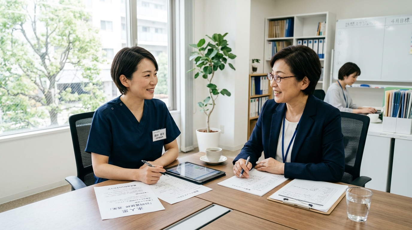 訪問看護転職前に面接でオンコール体制を確認する看護師