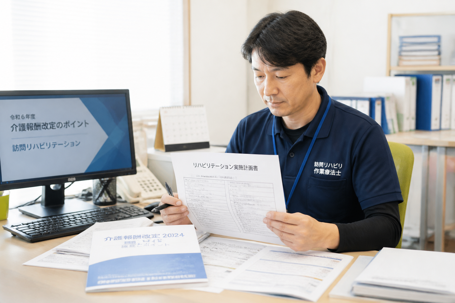 訪問リハビリ事業所でリハビリテーション実施計画書を作成する作業療法士